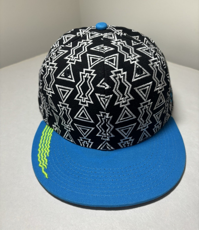 Grassroots Black/Blue/White Geometric Artist Series Baseball Hat Unisex Size 8