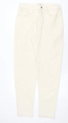 Marks and Spencer Mens Beige Cotton Tapered Jeans Size 24 in Regular Zip - Image 1 of 4