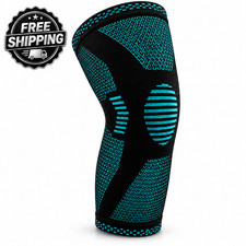 Knee Compression Sleeve Medium M Black Turquoise Sports Knee Support