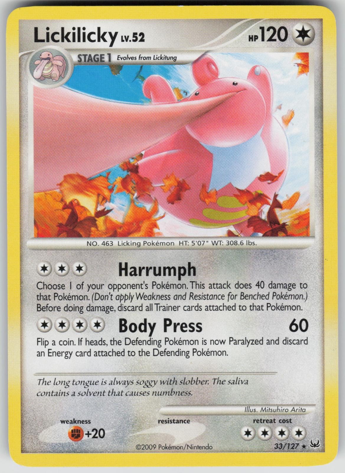 Lickilicky 33/127 Rare Platinum Pokemon Moderately Played