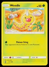 Weedle - 1/111 Common Pokemon SM - Crimson Invasion NM