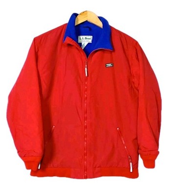 Vintage LL Bean Warm-Up Red Jacket Blue Inside Fleece Kids Jacket 
