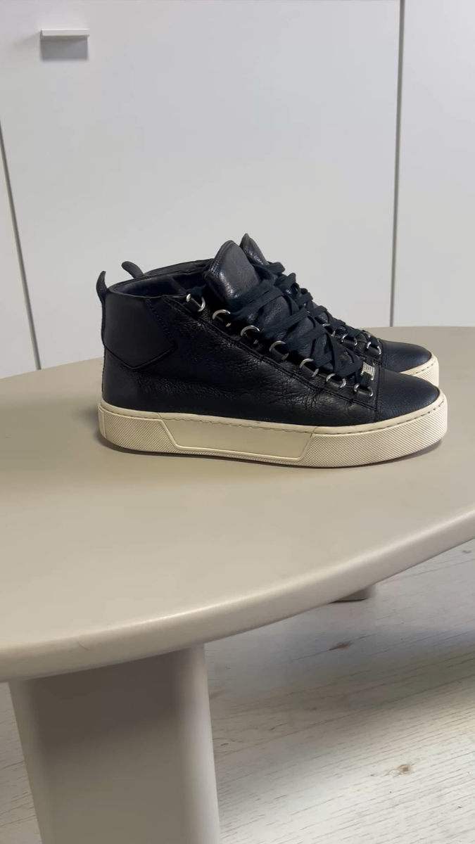 Balenciaga Arena high top black leather sneakers 39 | eBay