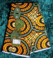 Orange African Wax Print /100 Cotton / African Fabric / Premium Quality Cotton