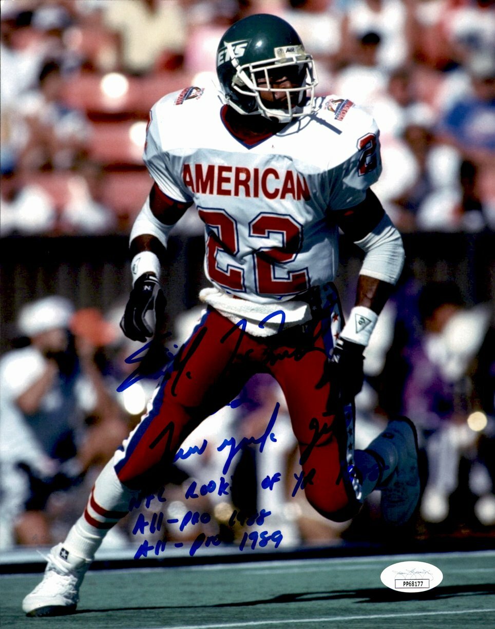 Erik McMillan New York Jets Signed/Inscribed 8x10 Pro Bowl Photo JSA 161048 