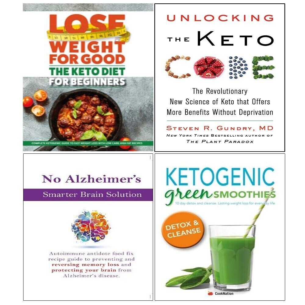 Unlocking the Keto Code, No Alzheimer, Green Smoothies, Keto Diet 4 Books Set