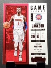 2017-18 Contenders #33 Reggie Jackson PISTONS GAME TICKET Red Foil🏀EX/NM