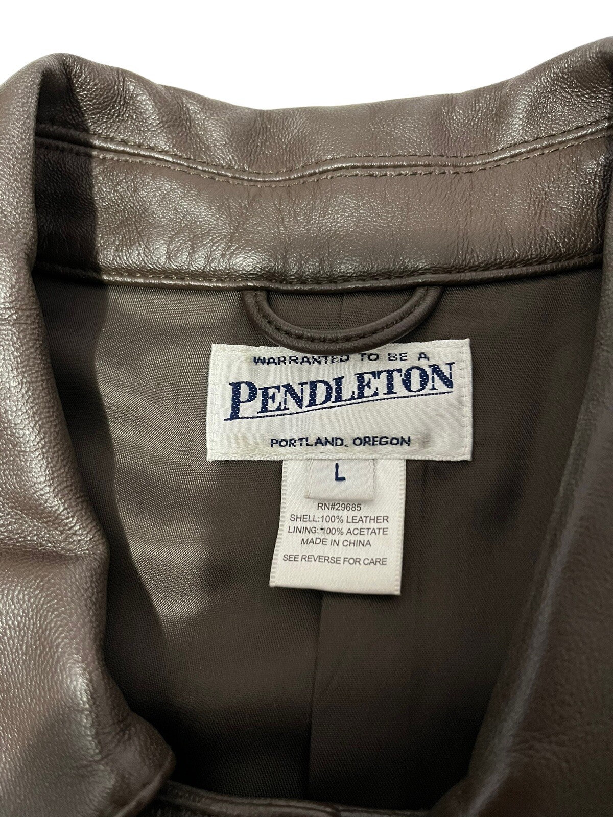 Pendleton Jacket BROWN Leather Buttons Women size… - image 6