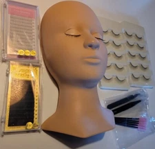 Eyelash Extensions Practice Mannequin Head, Cosmetology Training supplies New