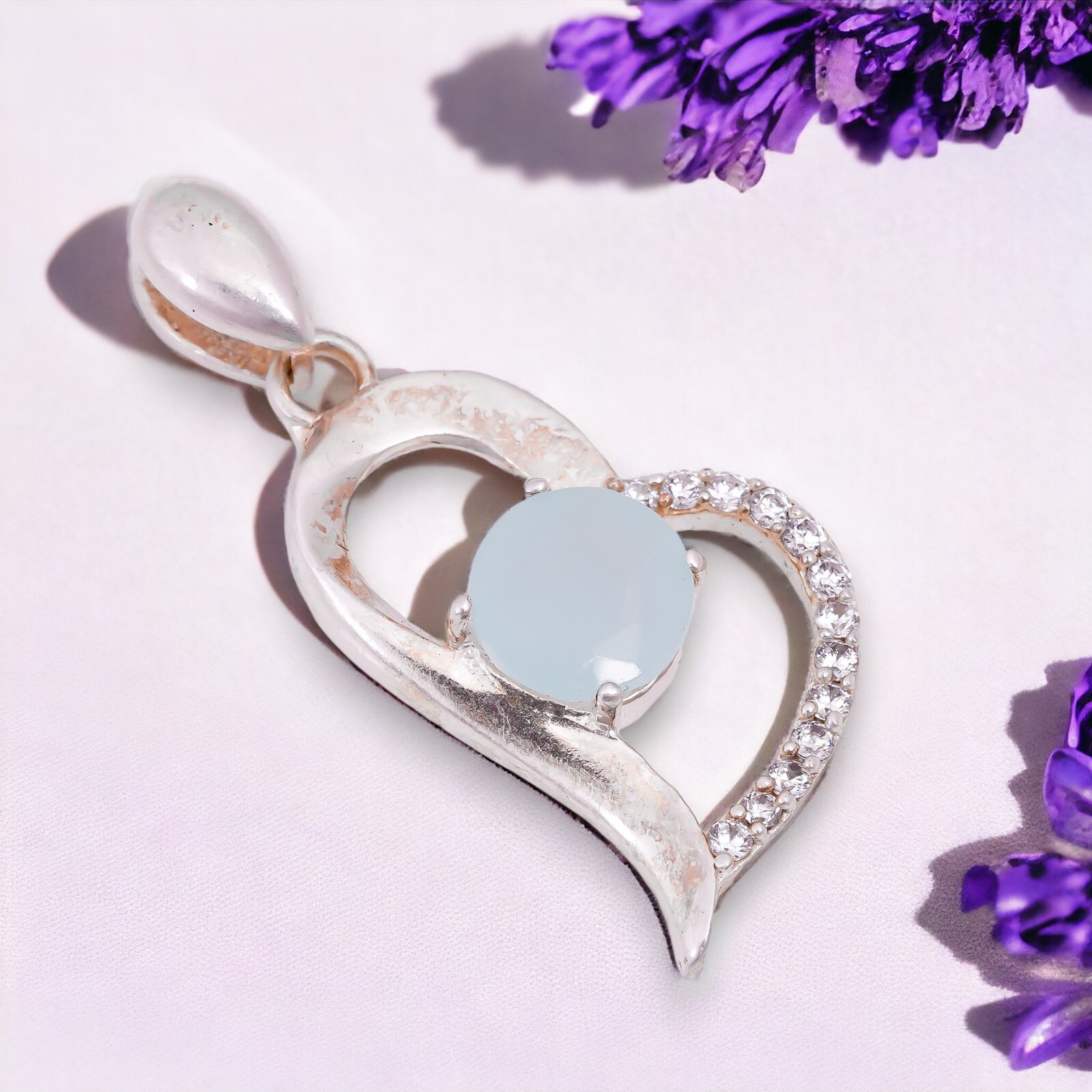 Sterling Silver Citrine Pendant Charm Wedding Gift for Her