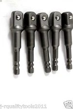 5 POWER EXTENSION BARS DRIVER BITS HEX SHANK 3/8"