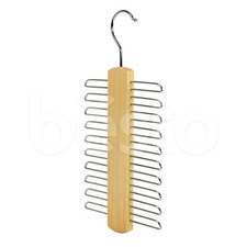 Image of Wooden Tie Hanger Holder Rack Storage Belt and Tie Rack Storage Organiser-20 Bar