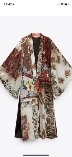 Zara Multi Patchwork Print Flowing Kimono With Full Sleeves BNWT LAST ONE - Picture 6 of 12