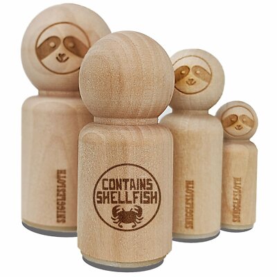 Contains Shellfish Allergy Warning Rubber Stamp for Stamping Crafting Planners