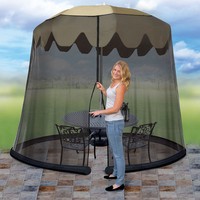 Patio Umbrella Drape Mesh Bug Screen - Fits 7.5 Foot Umbrella - Zip Close on sale Patio Umbrella Drape Mesh Bug Screen - Fits 7.5 Foot Umbrella - Zip Close on sale