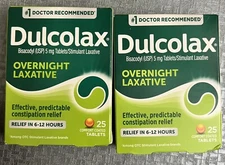 (Pack Of 2) Dulcolax Laxative 5mg 25 Tablets