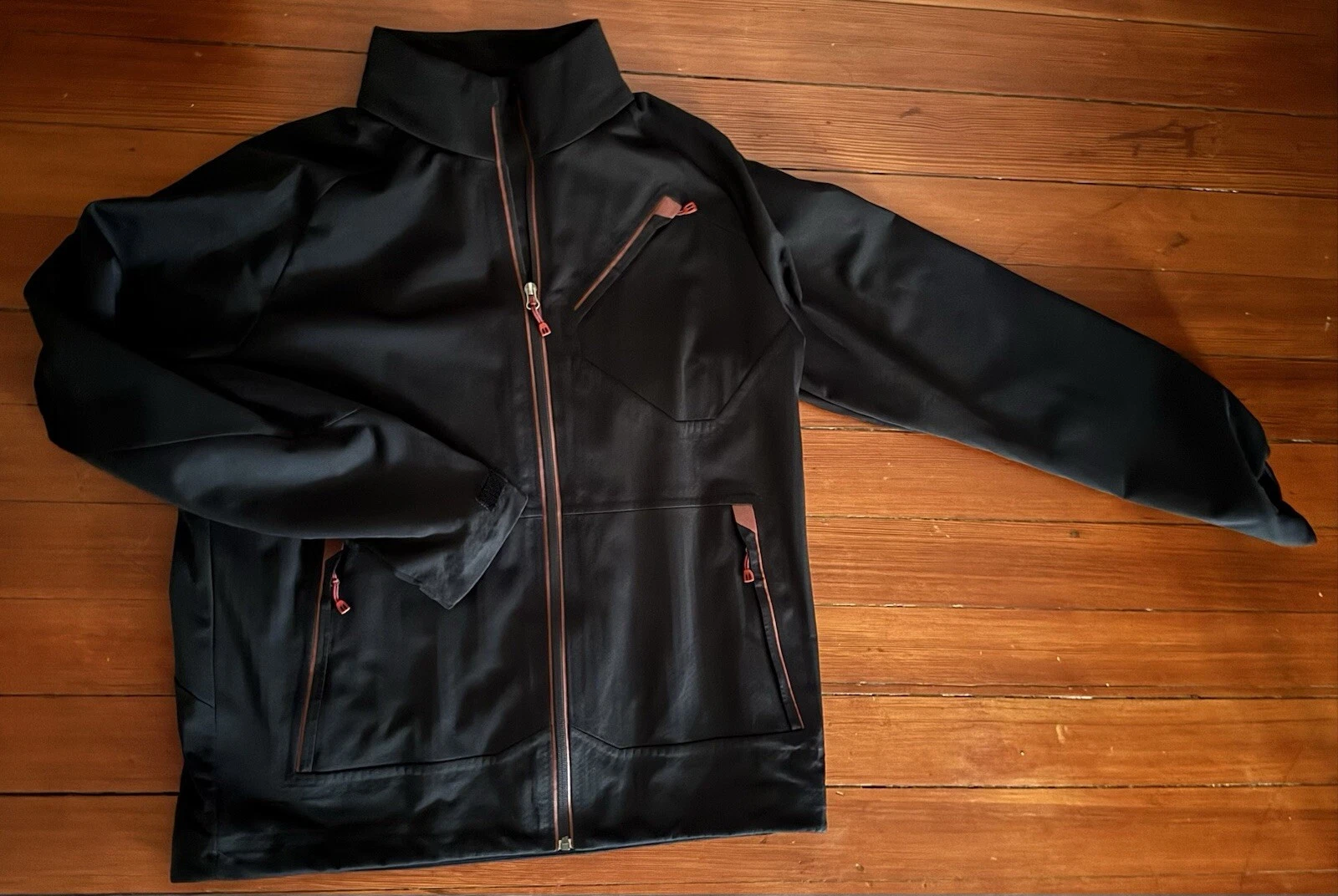 Rei Jacket Mens Large Black Coat Full Zip Lightweight Us L