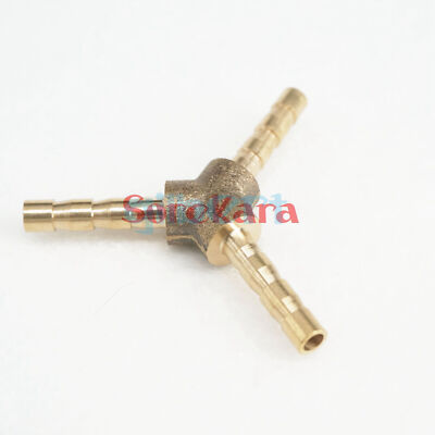 2pcs Fit Hose I.D 4mm Barbed Y 3 Ways Brass Adapter Pipe Fitting #A6-29