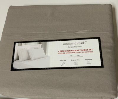   MODERN THREADS 4piece deep pocket sheet set, full size taupe  