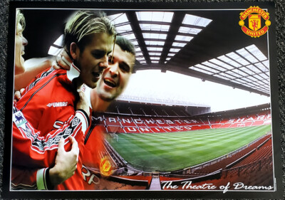 Manchester United THEATRE OF DREAMS David Beckham Old Trafford 1999 20x28 POSTER