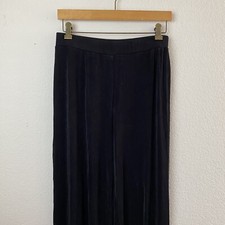 CHICO'S TRAVELERS Black Slinky Stretch Pants Size 1 Pull-On Straight Leg F98