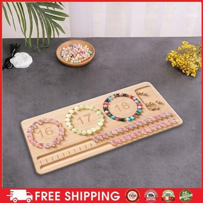 Wooden Bead Board Jewelry Making Board Deep Grooves for Beginners (28.5x13cm)