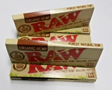 5  Packs RAW Organic Hemp Rolling Papers Natural 1 1/4 Size - 50 Paper Pack