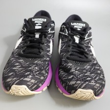 Brooks Launch 5 Black Purple Print Running Shoes Sneakers Women's Size 8.5
