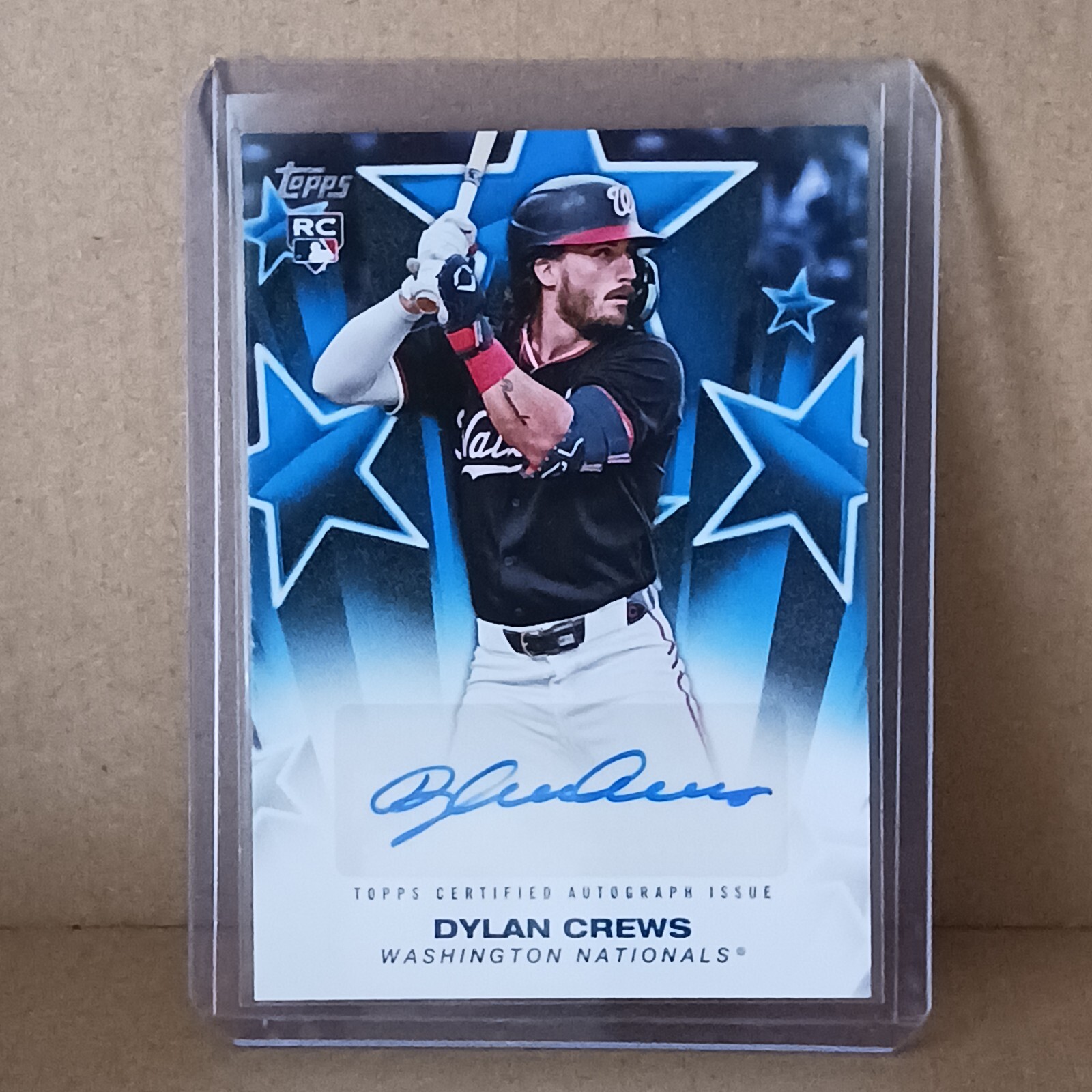 2025 Topps Series 1 Dylan Crews Blue Baseball Stars Auto RC /150 Nationals