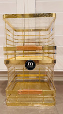 mDesign Modern Metal Wire Household Stackable Storage Organizer Bin Basket Brass