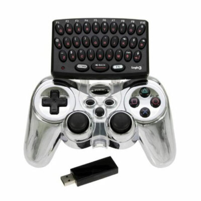 Logic3 Wireless Keypad 32 Tasten Tastatur Playstation 3 PS PC QWERTY USB Zub.