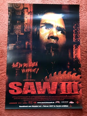 Saw 3 - Hast du das Leben verdient Kinoplakat Poster A1, Tobin Bell, Jigsaw
