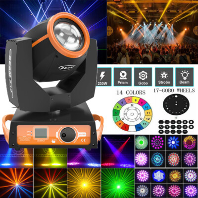 7R Beam 230W RGBW Stage Lighting 17 Gobo LED Moving Head Strobe Effect DJ Light