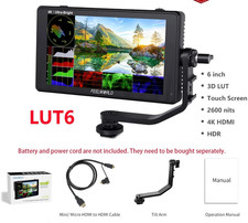 FEELWORLD LUT6 6 Inch DSLR Camera Field Monitor 2600nits Touch Screen HDR 3D LUT