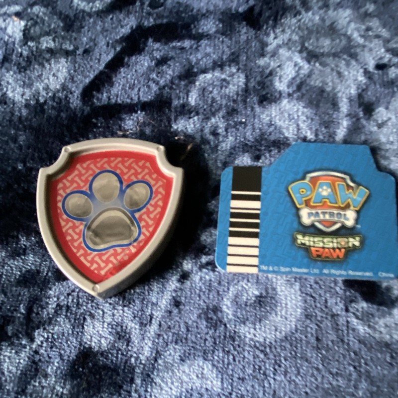 PAW Patrol Mission Paw Shield Paw Print Logo - Red/Gray/Blue
