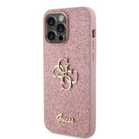"Guess HüLle FüR Iphone 15 Pro Max 6.7\" Rosa Hardcase Glitter Script Big 4G"