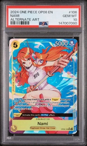 2024 One Piece Nami OP08-106 Alternate Art OP08-106 Two Legends English - PSA 10