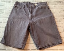 Vintage Levi's 550 Shorts Mens 36 Gray Cotton Denim Bermuda Workwear Made USA