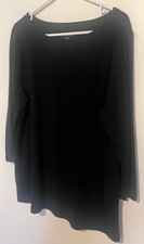 Chico  s Basic Tunic Tee Women  s XL 3 Black 3/4 Sleeve Cotton Shirt