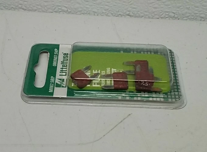 MIN7.5BP Littelfuse 7.5A Mini Blade Fuses – Pack of 5 for Automotive - Image 2 of 4
