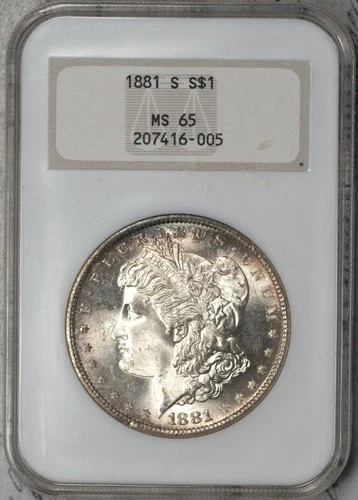 1881-S Morgan Dollar NGC MS65 Old Fatty Holder! #2FKV
