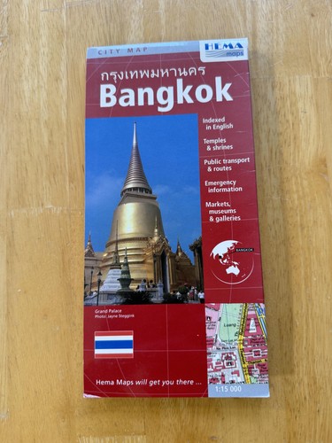 Hema Maps Bangkok City Street Map Travel Guide Folded Brochure Indexed Thailand