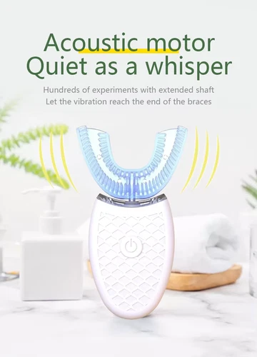 U Shape Electric Toothbrush 360 Sonic USB Rechargeable Waterproof US