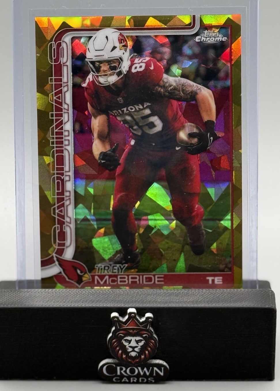 2025 Topps Chrome Trey McBride #4 Arizona Cardinals Gold Refractor /50 Sapphire