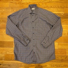 Eton  Classic Mens Multicolor Plaid Check Long Sleeve Dress Shirt 40 - 15 3/4