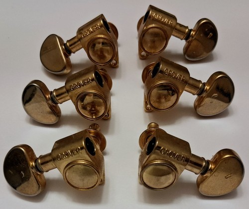 Grover Rotomatic gold guitar tuners 3x3 kidney buttons Les Paul SG