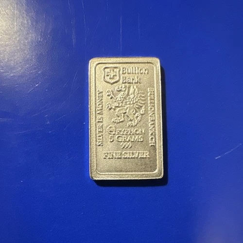 Bullion Bank 5 Gram .999 Fine Silver Bar, #26126