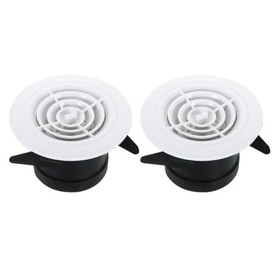 2pcs 3 Inch Round Air Vent Adjustable Grill Soffit Vent with Screen Rotate Type