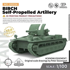 SSMODEL  1/100 15mm WarGaming Military Model Kit BIRCH Self-Propelled Artillery