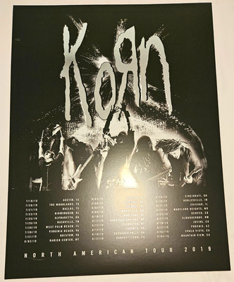 KORN Poster Foil 2019 North American Tour Damaged | eBay